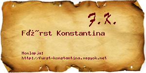 Fürst Konstantina névjegykártya